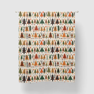 Scandinavian Folk Art Christmas Pattern Blackout Curtains
