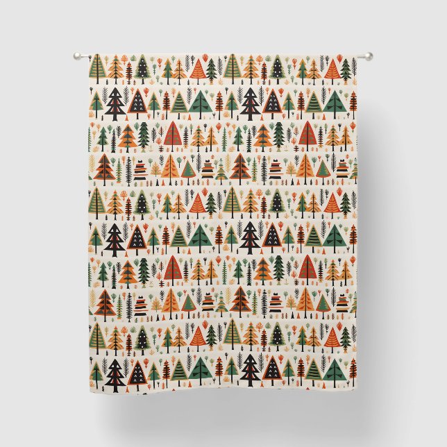 Scandinavian Folk Art Christmas Pattern Blackout Curtains (Front)