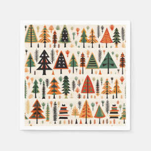 Scandinavian Folk Art Christmas Pattern Napkins