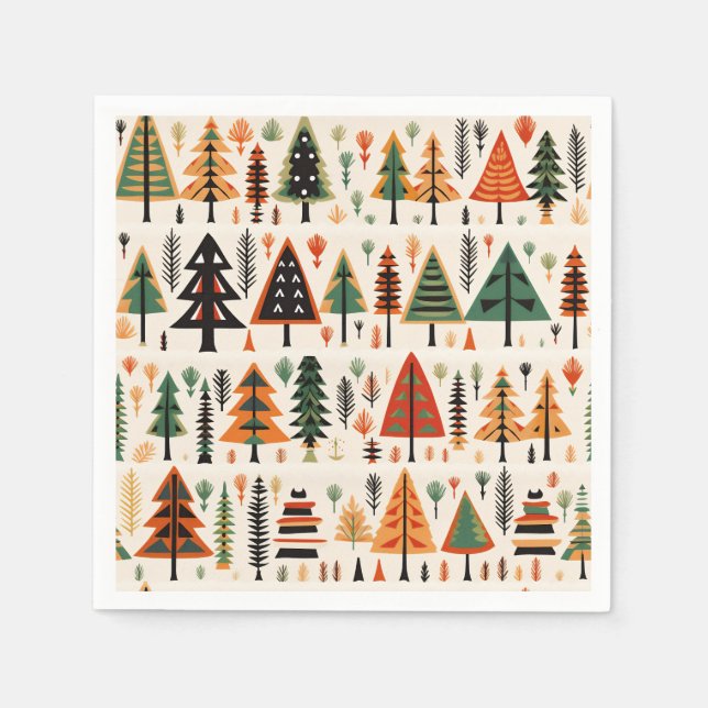 Scandinavian Folk Art Christmas Pattern Napkins (Front)