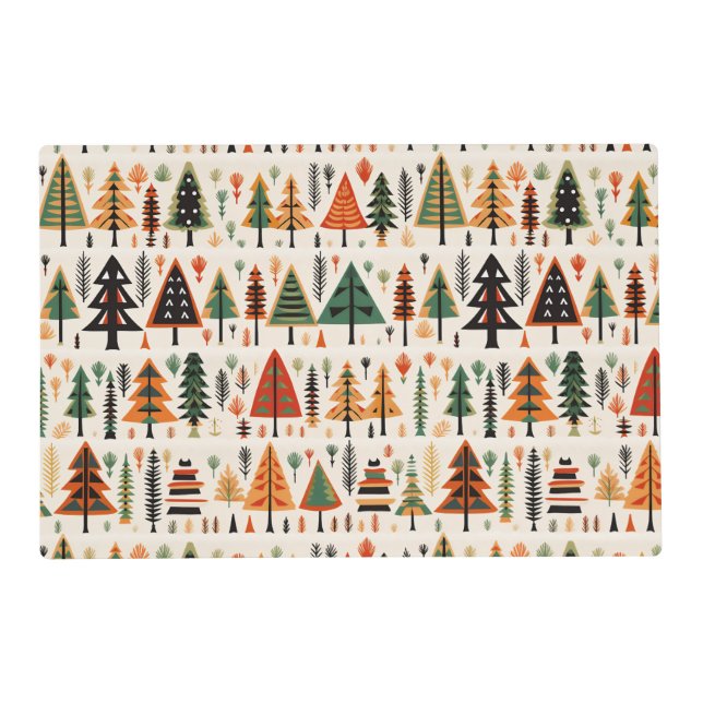 Scandinavian Folk Art Christmas Pattern Placemat (Front)