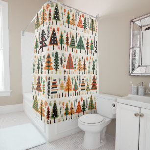 Scandinavian Folk Art Christmas Pattern Shower Curtain