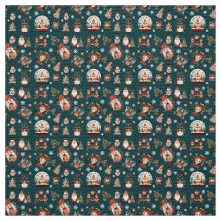 Scandinavian Folk Art Christmas Pattern Texture Fabric