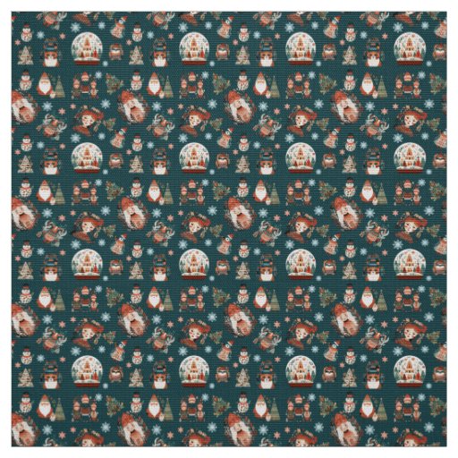 Scandinavian Folk Art Christmas Pattern Texture Fabric