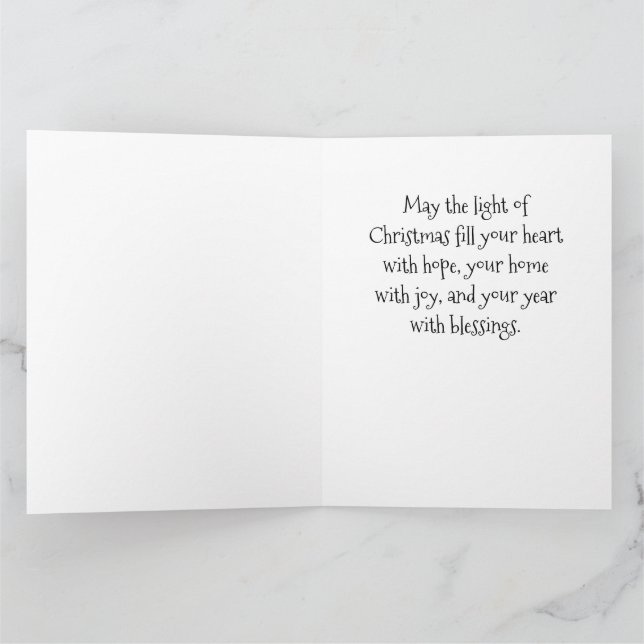 Scandinavian Folk Art Christmas Tree Greeting Card (Inside)