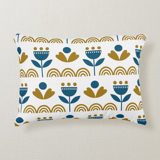 Scandinavian folk art, colorful pattern. accent pillow (Front)