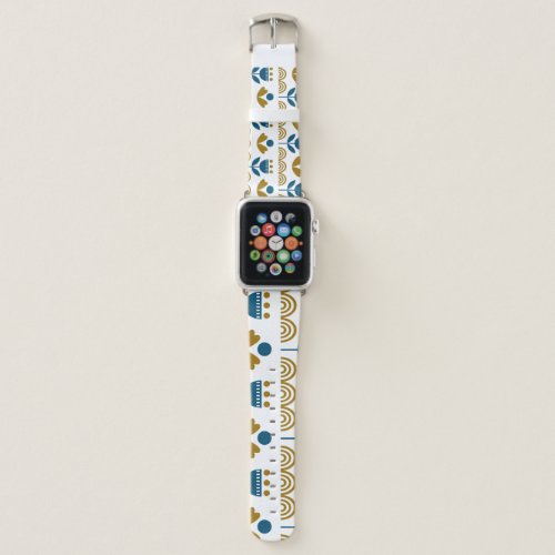 Scandinavian folk art colorful pattern apple watch band