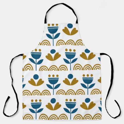 Scandinavian folk art colorful pattern apron