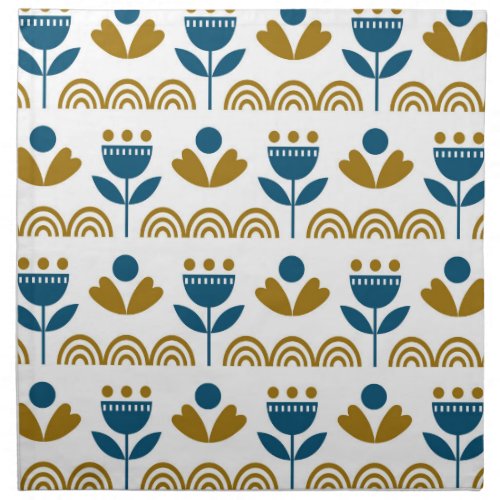 Scandinavian folk art colorful pattern cloth napkin