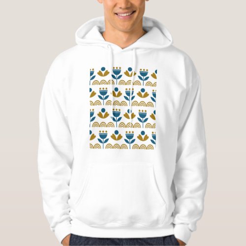 Scandinavian folk art colorful pattern hoodie