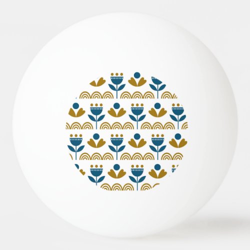 Scandinavian folk art colorful pattern ping pong ball