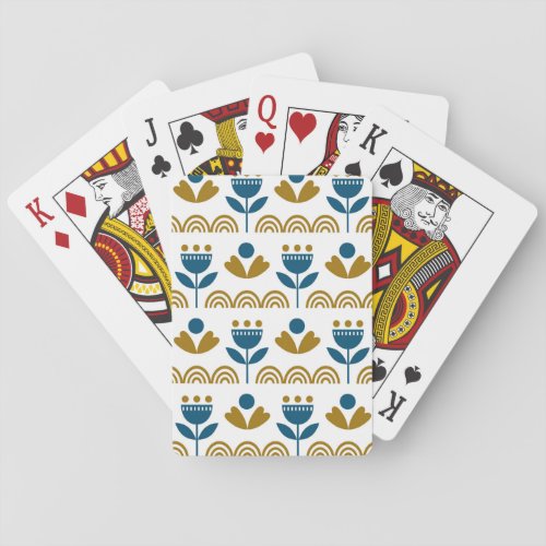 Scandinavian folk art colorful pattern playing cards