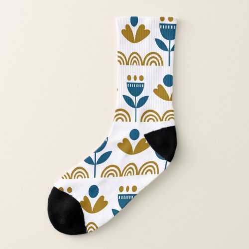 Scandinavian folk art colorful pattern socks