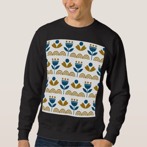 Scandinavian folk art colorful pattern sweatshirt