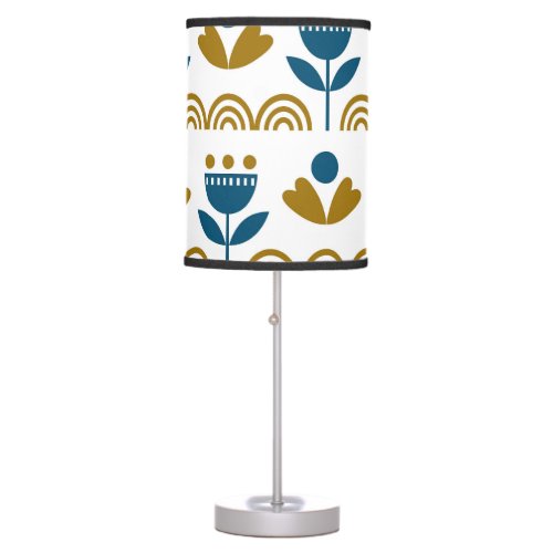 Scandinavian folk art colorful pattern table lamp