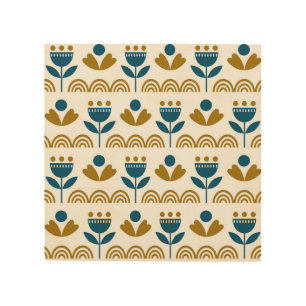Scandinavian folk art, colorful pattern. wood wall art
