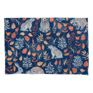 Scandinavian Folk Art Fairy Forest. Pillow Case