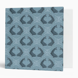 Scandinavian Folk Art Fish Pattern in Navy Blue 3 Ring Binder