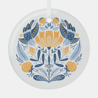 Scandinavian Folk Art Floral Ornament