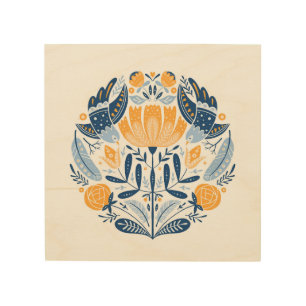 Scandinavian Folk Art Floral Ornament