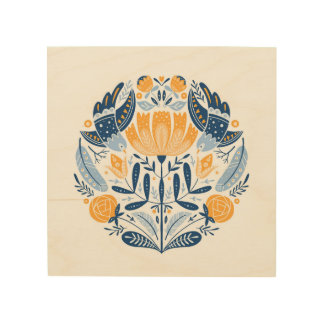 Scandinavian Folk Art Floral Ornament