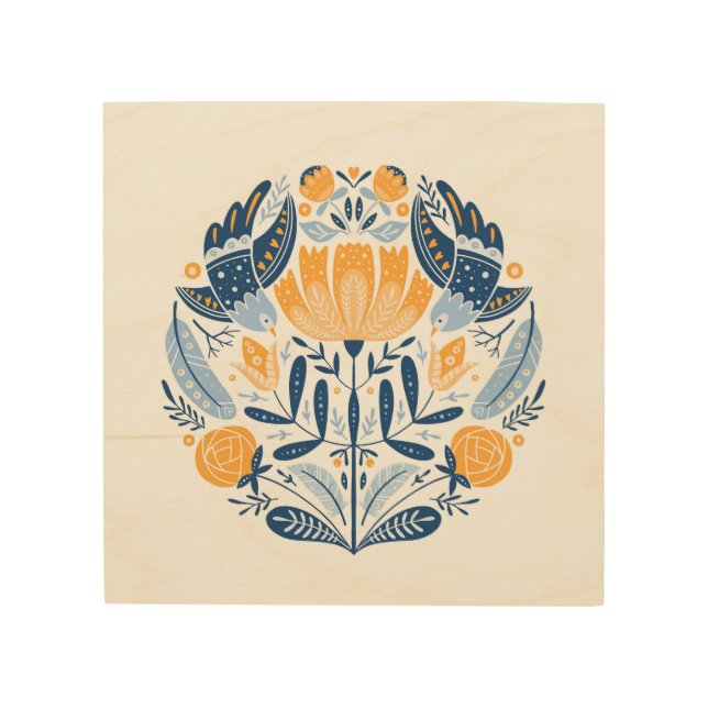 Scandinavian Folk Art Floral Ornament (Front)