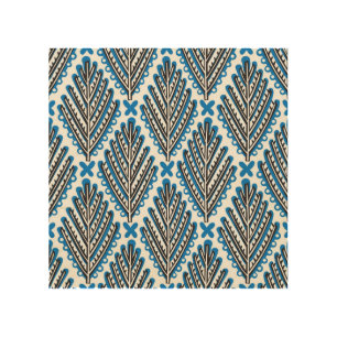 Scandinavian Folk Art: Floral Retro Design Wood Wall Art