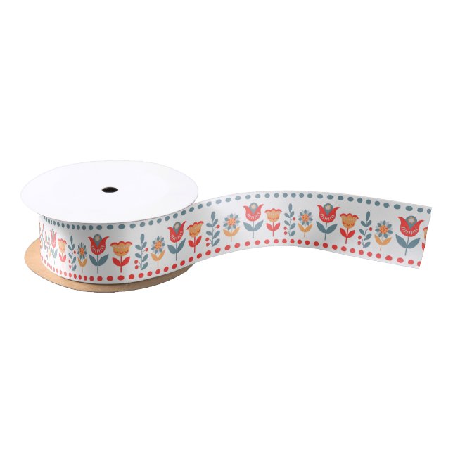 Scandinavian Folk Art Floral Ribbon (Spool)