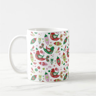 Scandinavian Folk Art Holiday Print Mug