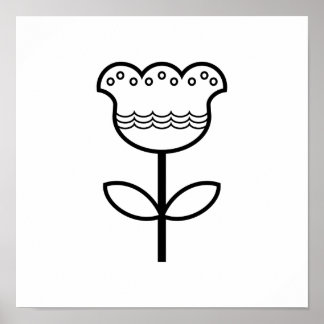 Scandinavian Folk Art Minimalist Illustration Poster