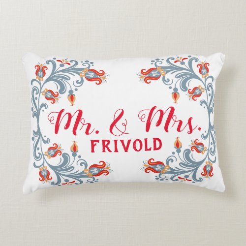 Scandinavian Folk Art Mr and Mrs Pillow