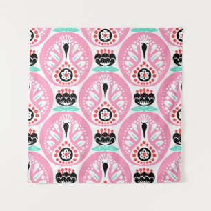 Scandinavian Folk Art: Nordic Seamless. Tapestry