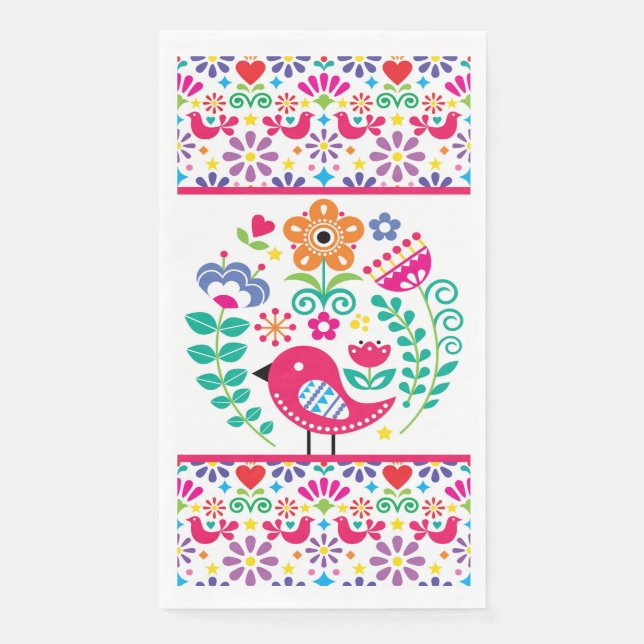 Scandinavian Folk Art Paper Guest Towels (Front)