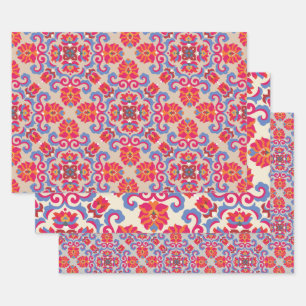 Scandinavian folk art Pattern Wrapping Paper Sheet