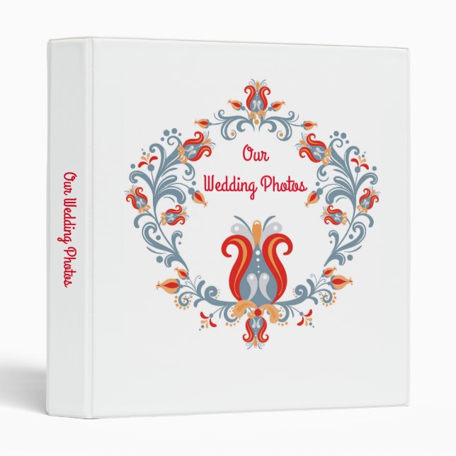 Scandinavian Folk Art Photo Album 3 Ring Binder (Front/Spine)