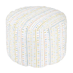 Scandinavian Folk Art Pouf 