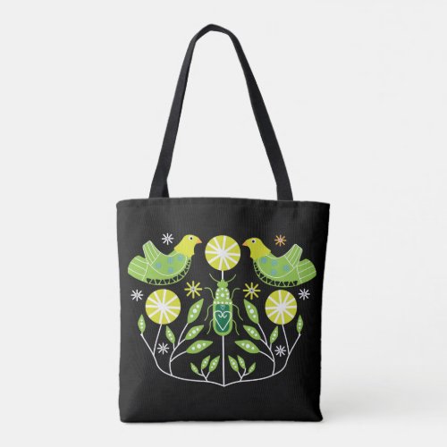 Scandinavian Folk Art Prints  Nordic Decor Mug Th Tote Bag