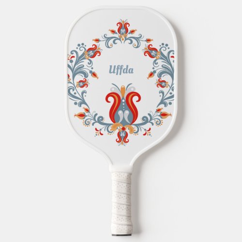 Scandinavian Folk Art Rosemaling  Uffda Pickleball Paddle