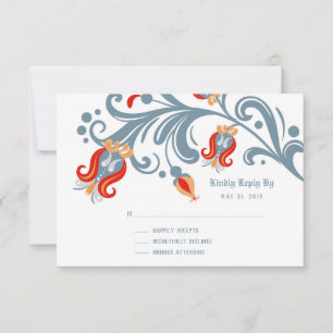 Scandinavian Folk Art RSVP card