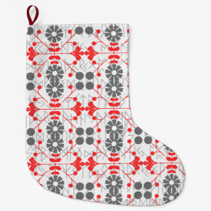 Scandinavian Folk Art Runic Pattern Large Christmas Stocking