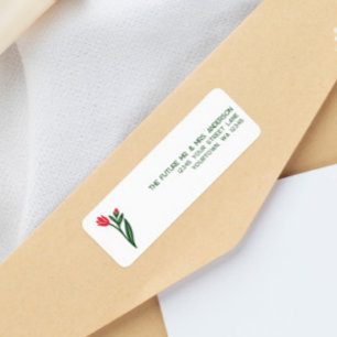 Scandinavian Folk Art Tulip Wedding Floral Return Label