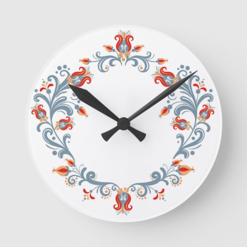 Scandinavian Folk Art Velkommen Clock