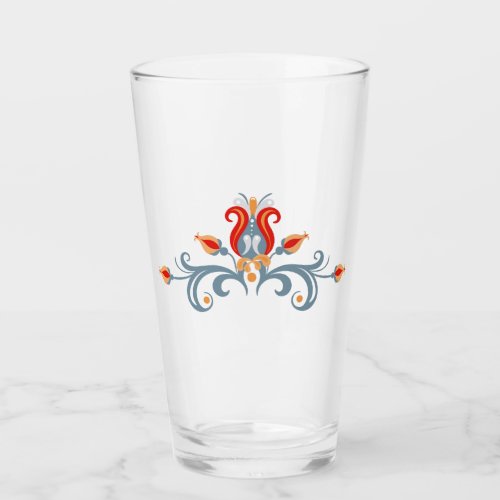 Scandinavian Folk Art Velkommen Drinking Glass