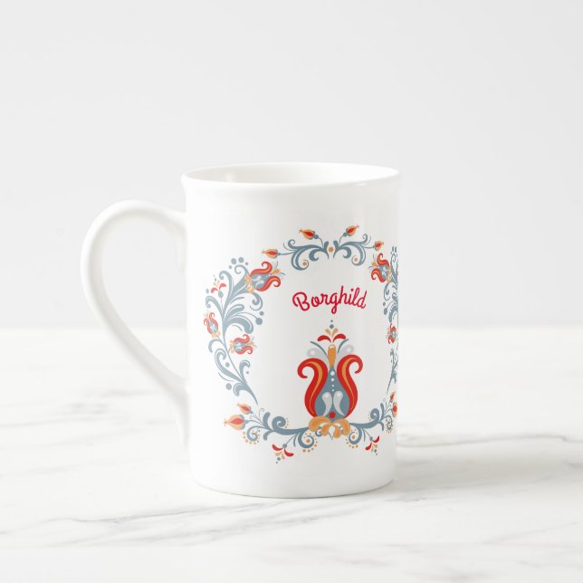Scandinavian Folk Art Velkommen Mug (Left)