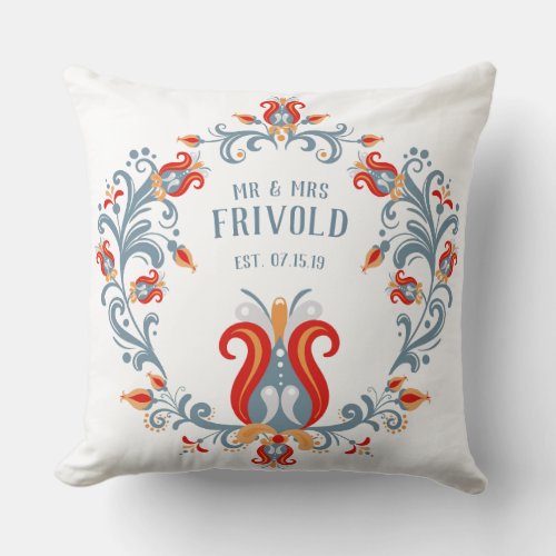 Scandinavian Folk Art Velkommen Pillow