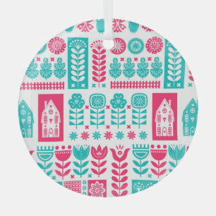 Scandinavian Folk Art: Vintage Seamless Glass Ornament