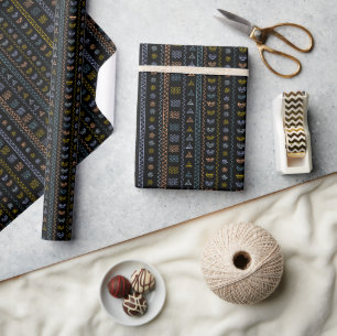 Scandinavian Folk Art Wrapping Paper