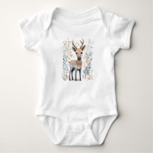 Scandinavian Folk Deer Baby Bodysuit