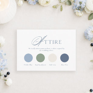 Scandinavian Folk Dusty Blue Wedding Attire Card