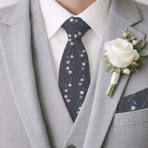 Scandinavian Folk Floral Wedding Tie